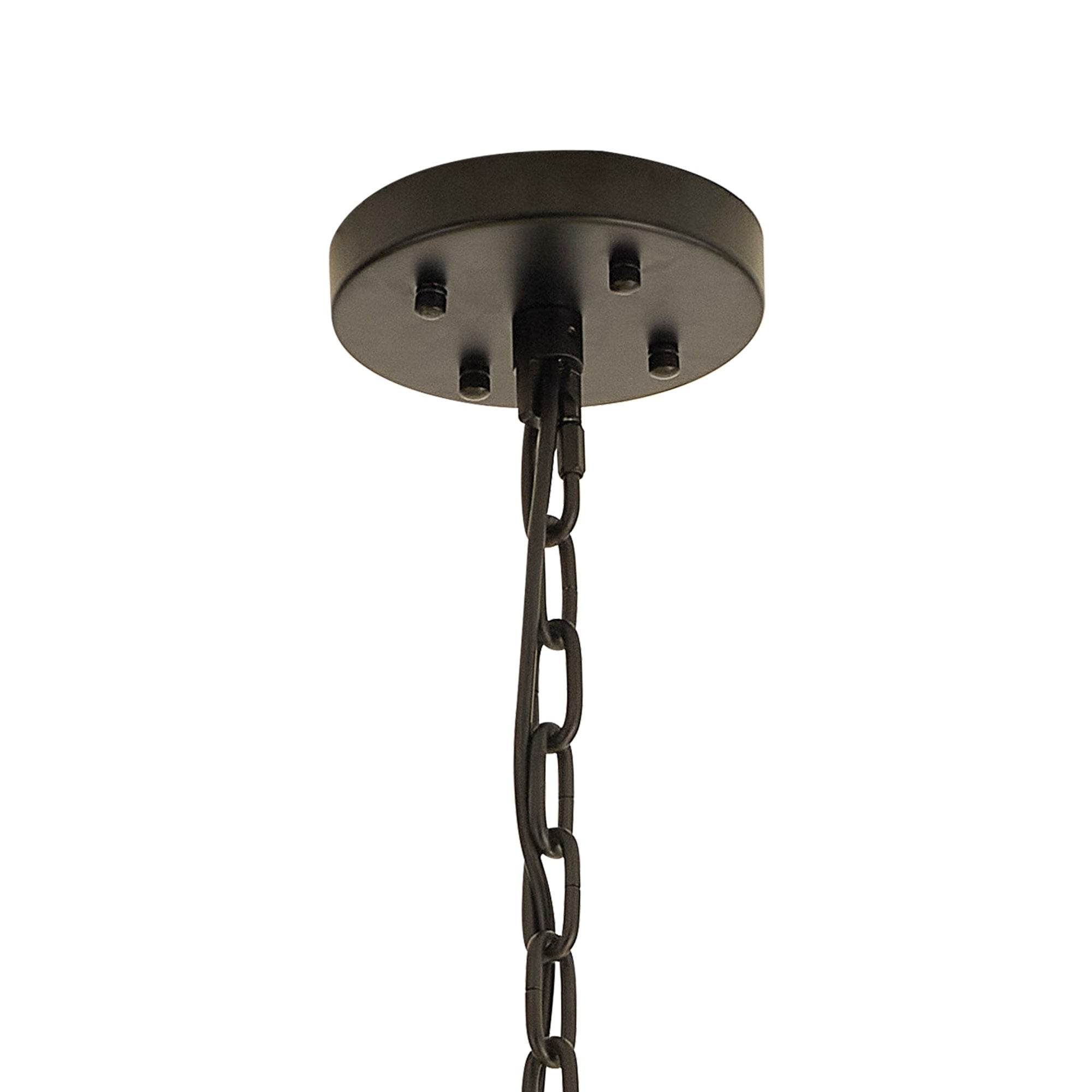NL88359 Clover 32 Light Oval Pendant Matt Black Champagne Gold