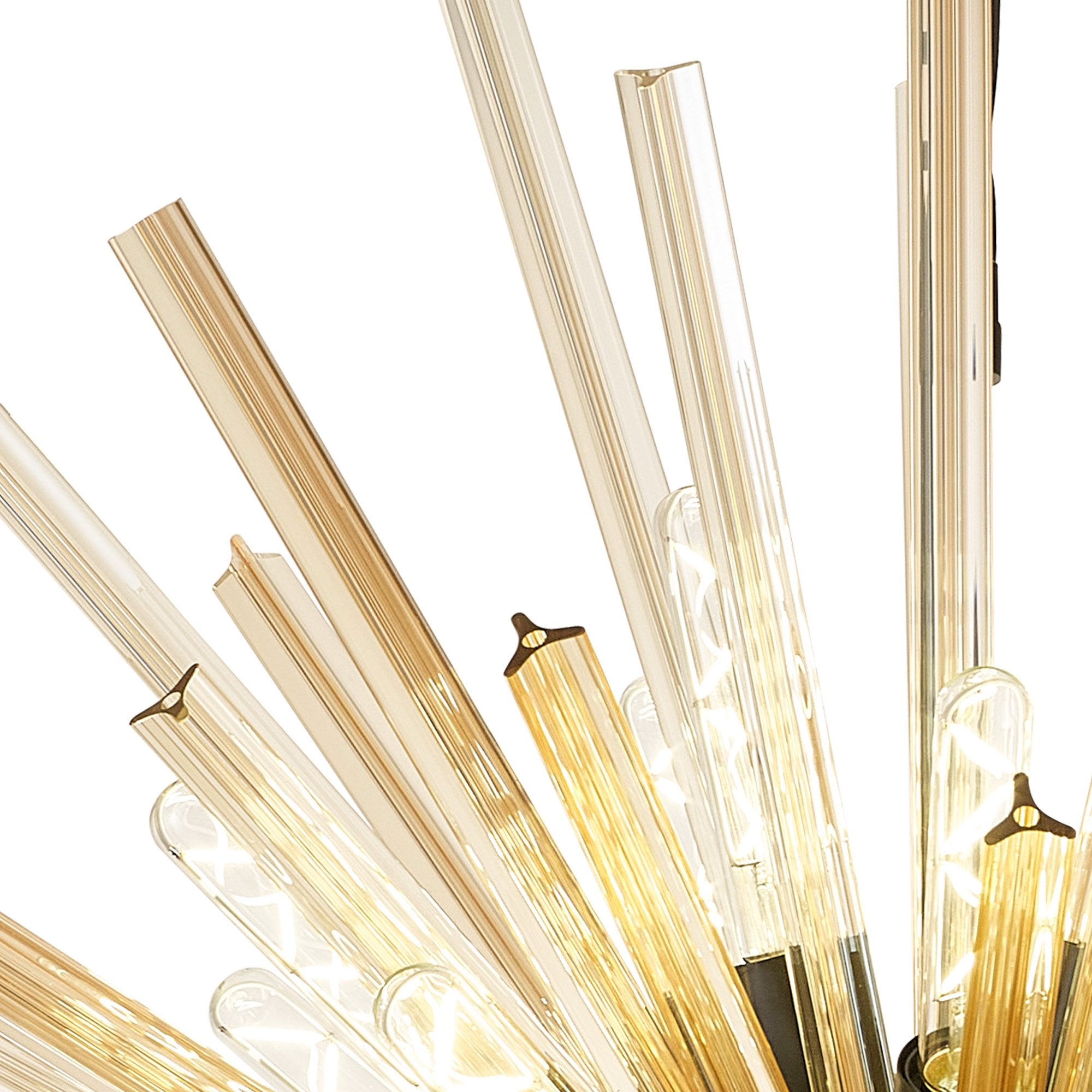NL88359 Clover 32 Light Oval Pendant Matt Black Champagne Gold