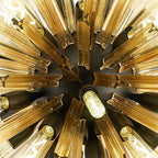 NL88359 Clover 32 Light Oval Pendant Matt Black Champagne Gold