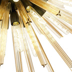 NL88359 Clover 32 Light Oval Pendant Matt Black Champagne Gold