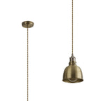 NL85369 Corfu 1 Light Small Pendant Antique Brass Satin Nickel
