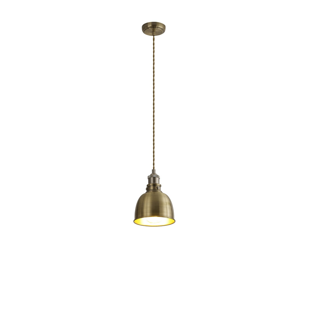 NL85369 Corfu 1 Light Small Pendant Antique Brass Satin Nickel