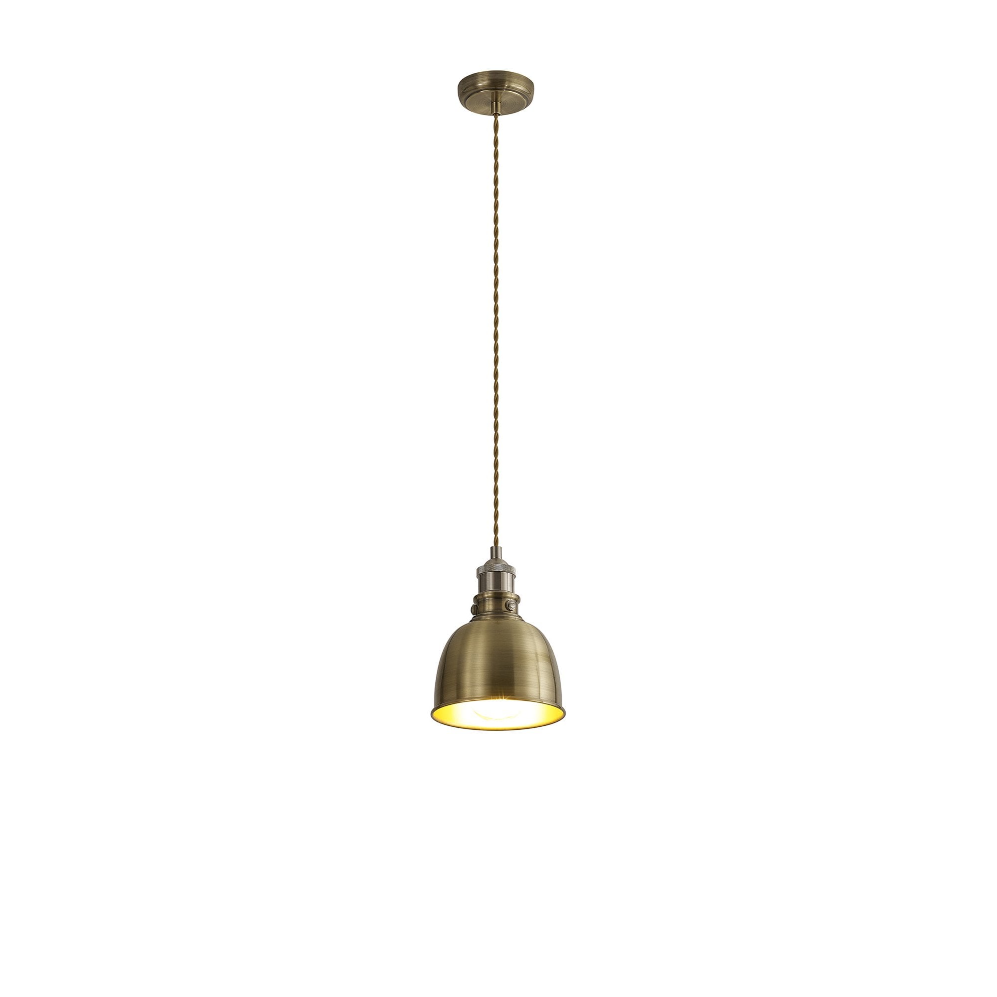 NL85369 Corfu 1 Light Small Pendant Antique Brass Satin Nickel