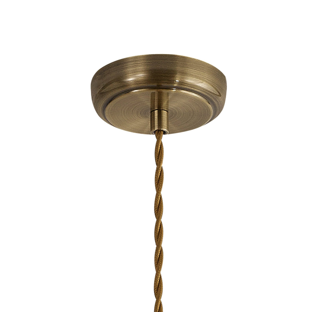 NL85369 Corfu 1 Light Small Pendant Antique Brass Satin Nickel
