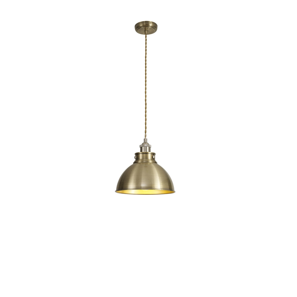 NL85379 Corfu 1 Light Medium Pendant Antique Brass Satin Nickel