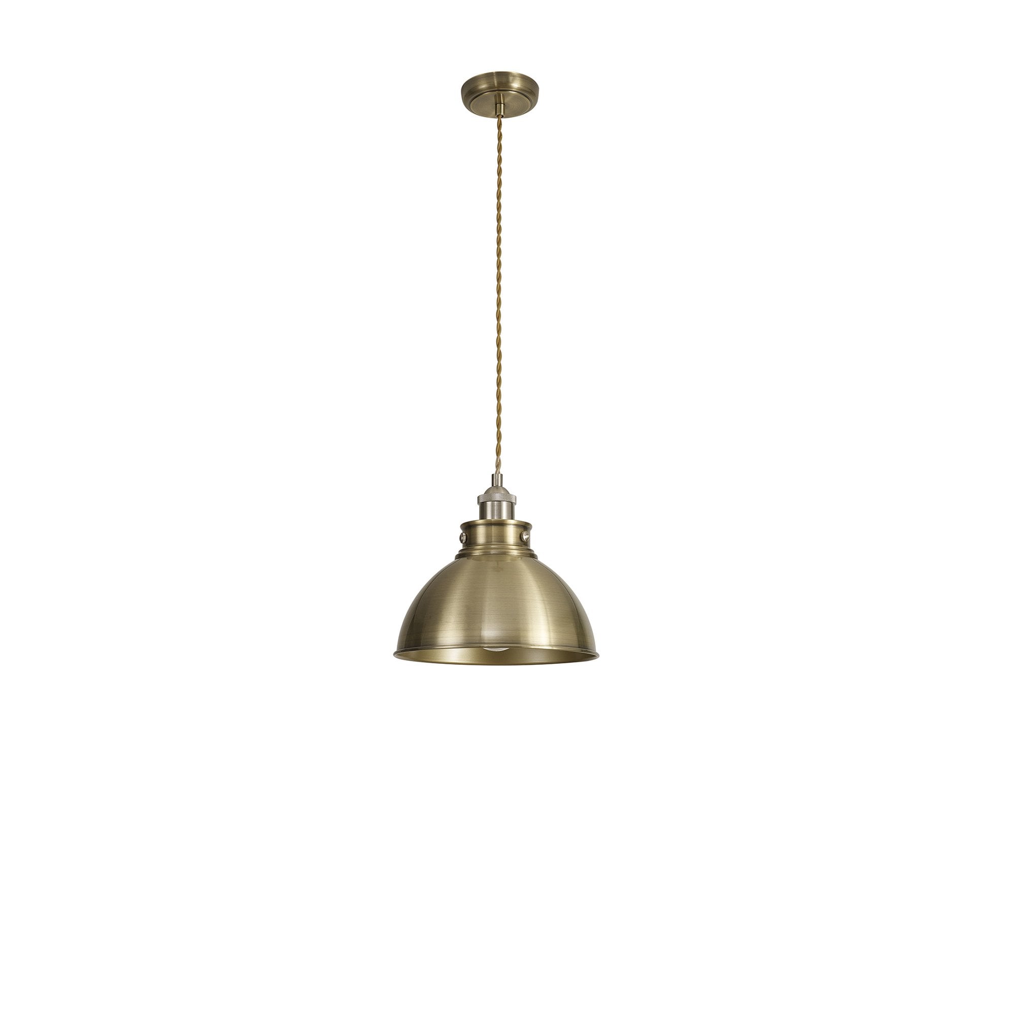 NL85379 Corfu 1 Light Medium Pendant Antique Brass Satin Nickel