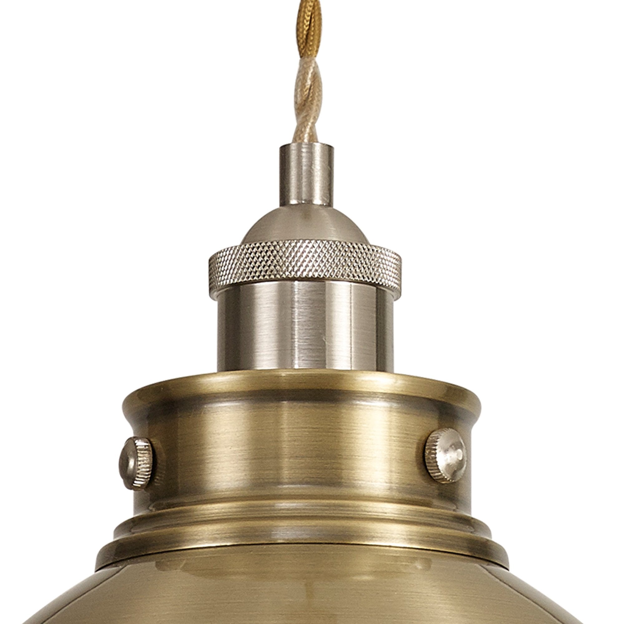NL85379 Corfu 1 Light Medium Pendant Antique Brass Satin Nickel