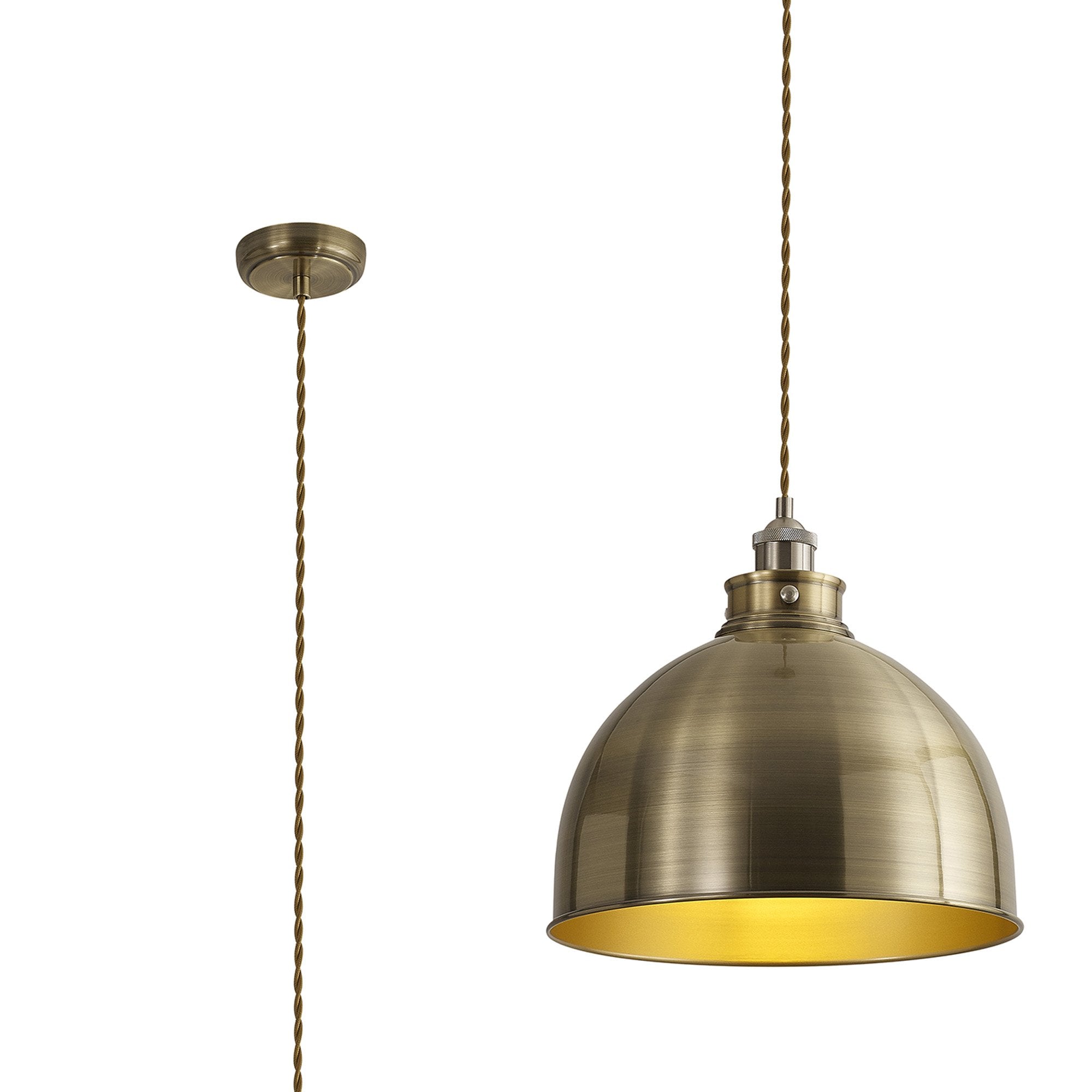 NL85389 Corfu 1 Light Large Pendant Antique Brass Satin Nickel