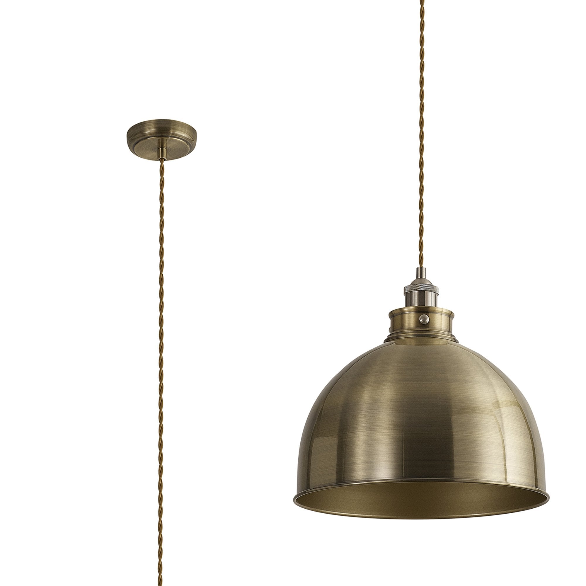 NL85389 Corfu 1 Light Large Pendant Antique Brass Satin Nickel