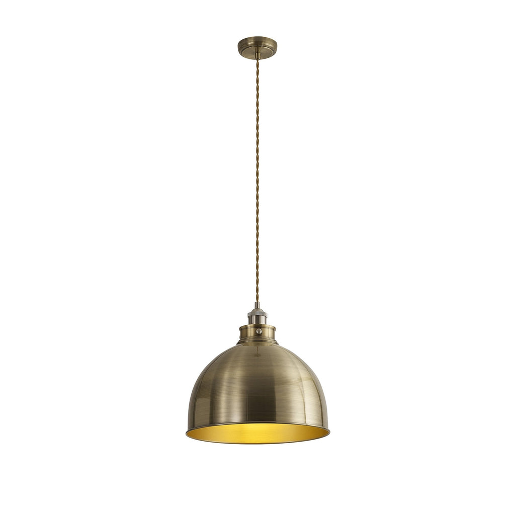 NL85389 Corfu 1 Light Large Pendant Antique Brass Satin Nickel
