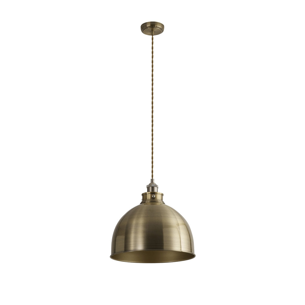 NL85389 Corfu 1 Light Large Pendant Antique Brass Satin Nickel