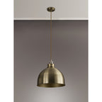 NL85389 Corfu 1 Light Large Pendant Antique Brass Satin Nickel