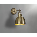 NL85409 Corfu 1 Light Wall Light Antique Brass Satin Nickel