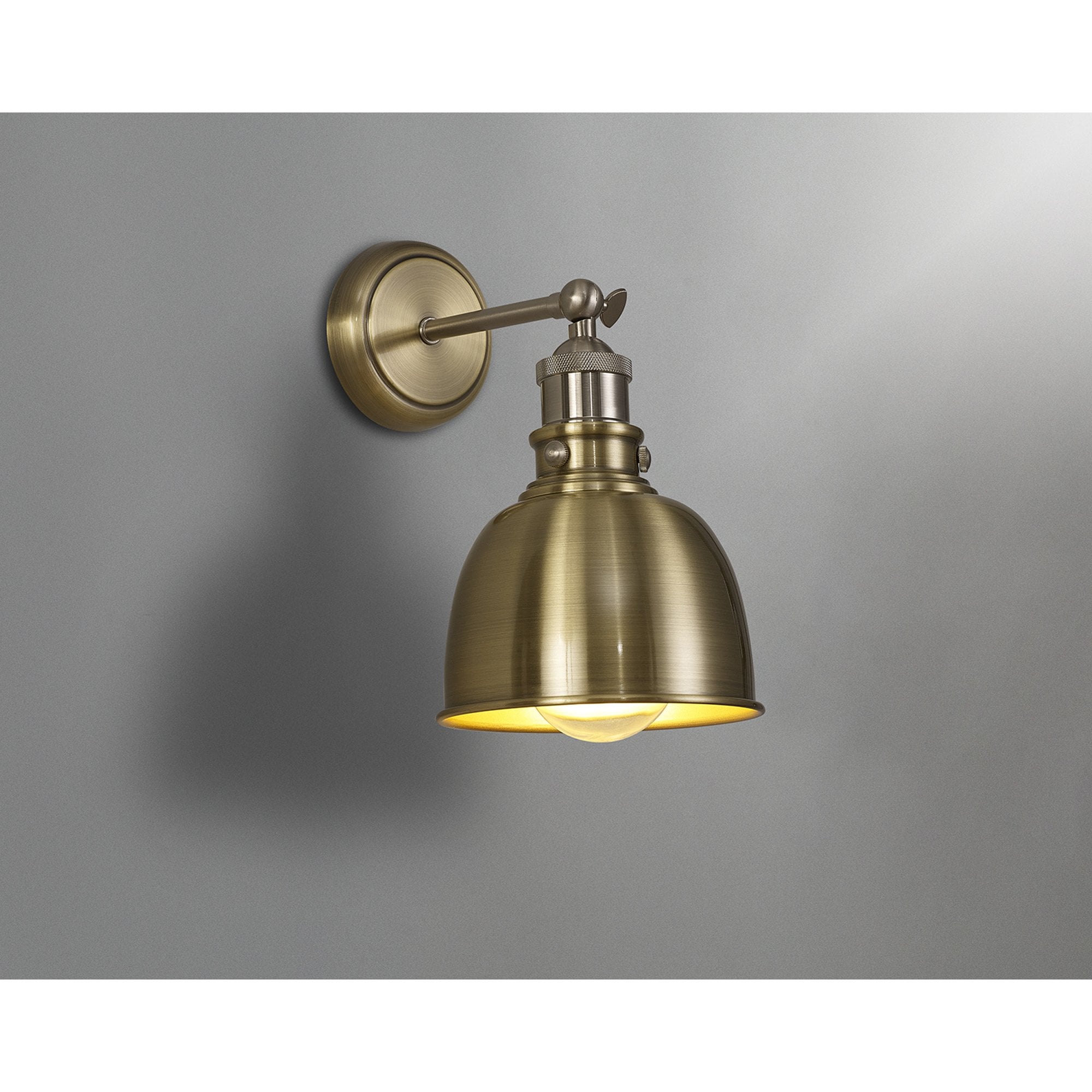 NL85409 Corfu 1 Light Wall Light Antique Brass Satin Nickel