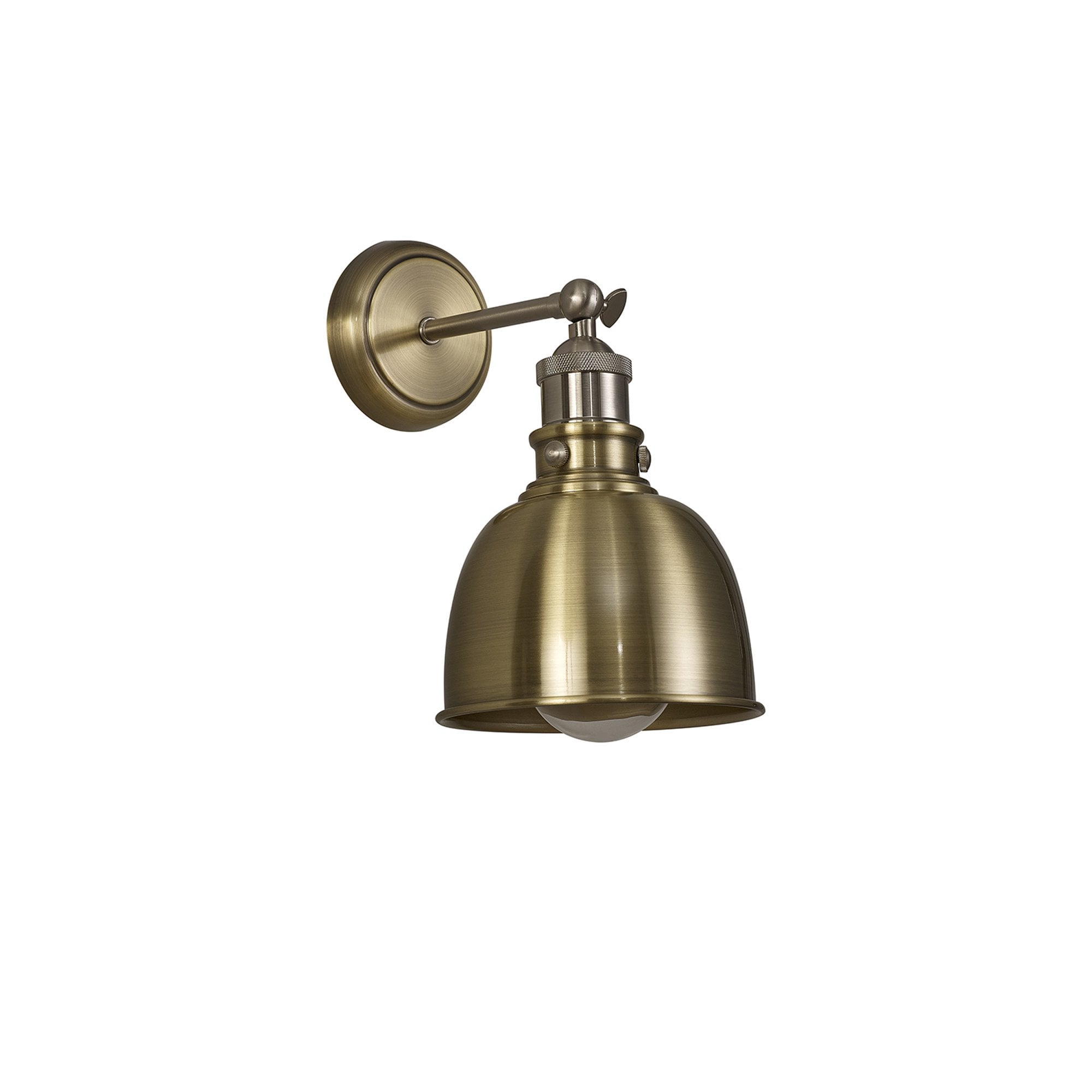 NL85409 Corfu 1 Light Wall Light Antique Brass Satin Nickel