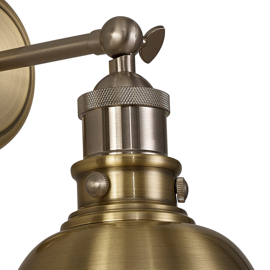 NL85409 Corfu 1 Light Wall Light Antique Brass Satin Nickel