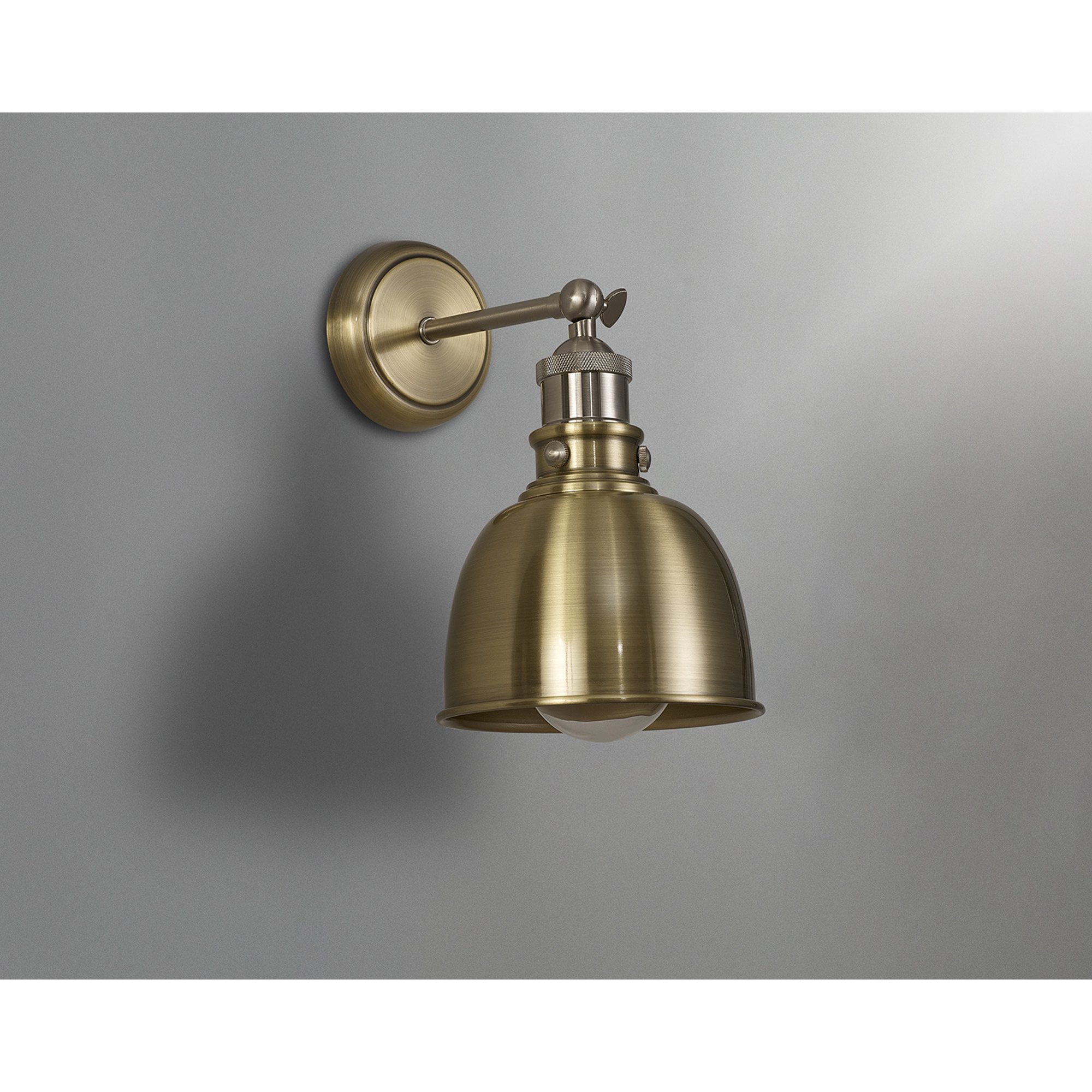 NL85409 Corfu 1 Light Wall Light Antique Brass Satin Nickel