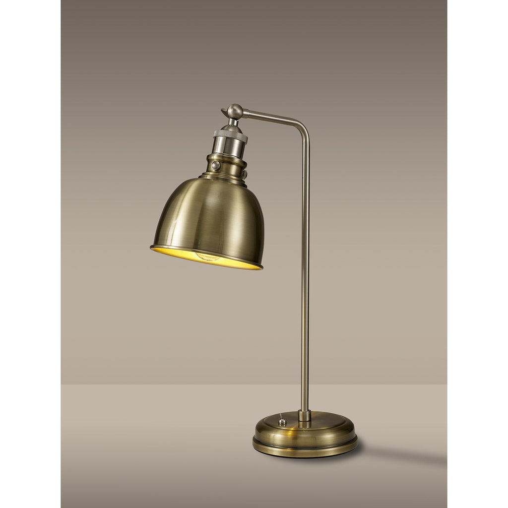 NL85419 Corfu 1 Light Table Lamp Antique Brass Satin Nickel