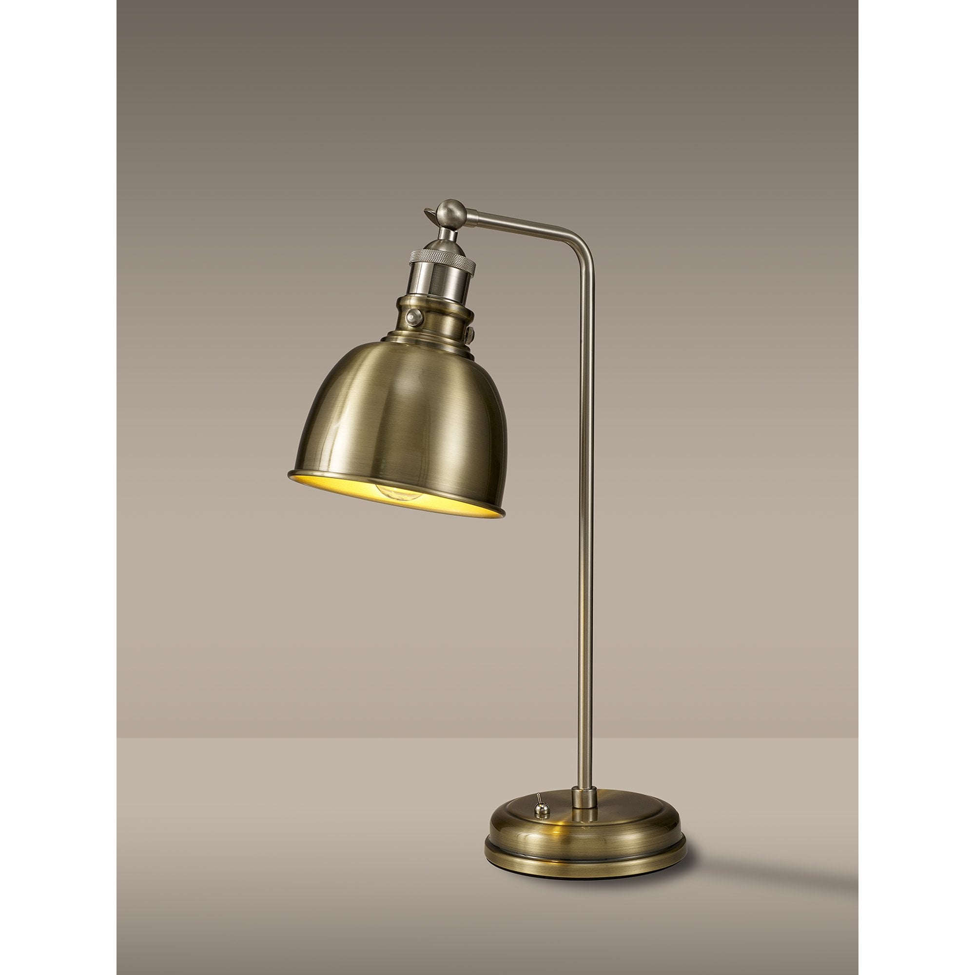 NL85419 Corfu 1 Light Table Lamp Antique Brass Satin Nickel