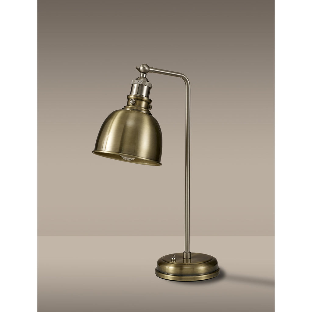 NL85419 Corfu 1 Light Table Lamp Antique Brass Satin Nickel