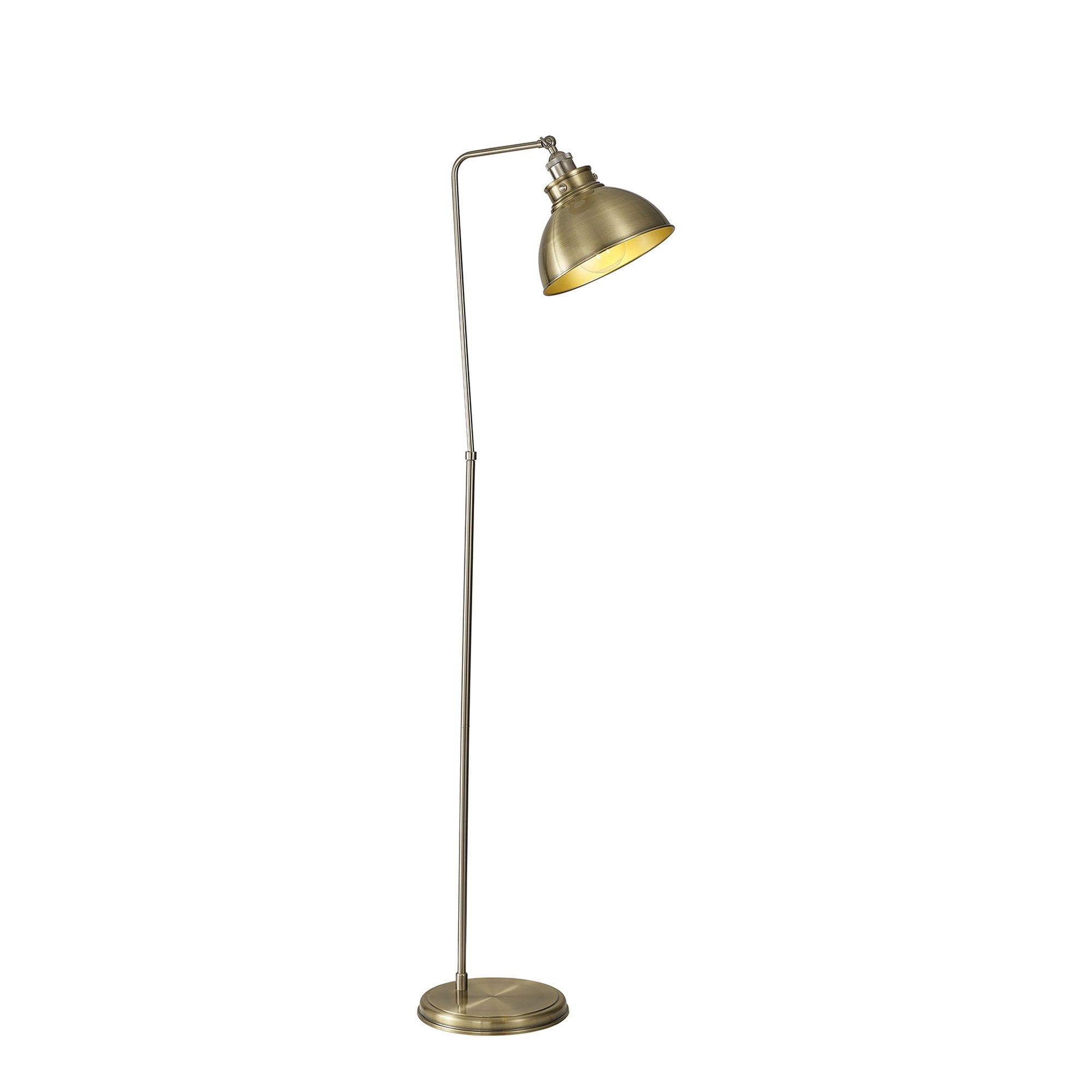 Corfu 1 Light Floor  Lamp Antique Brass Satin Nickel
