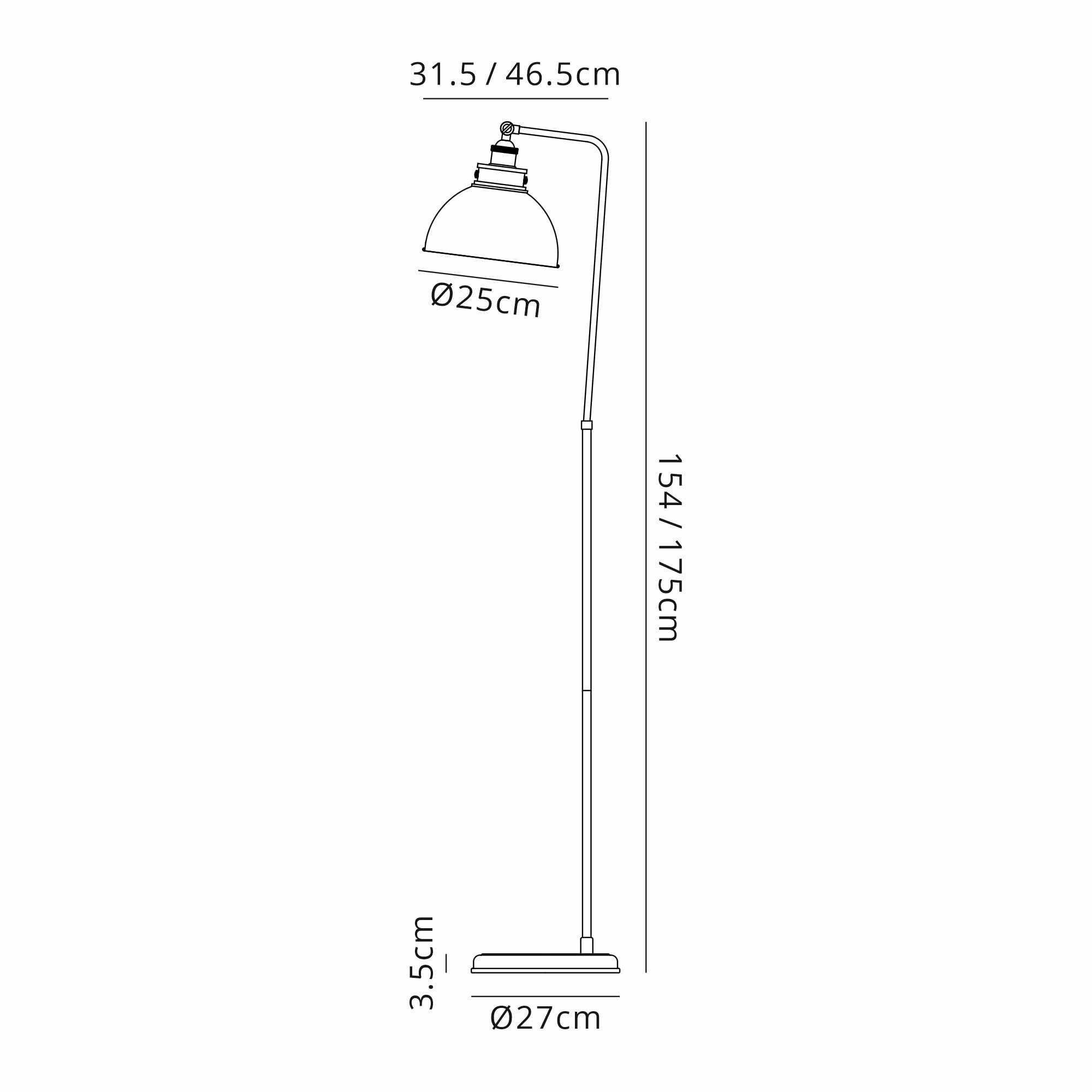 Corfu 1 Light Floor  Lamp Antique Brass Satin Nickel
