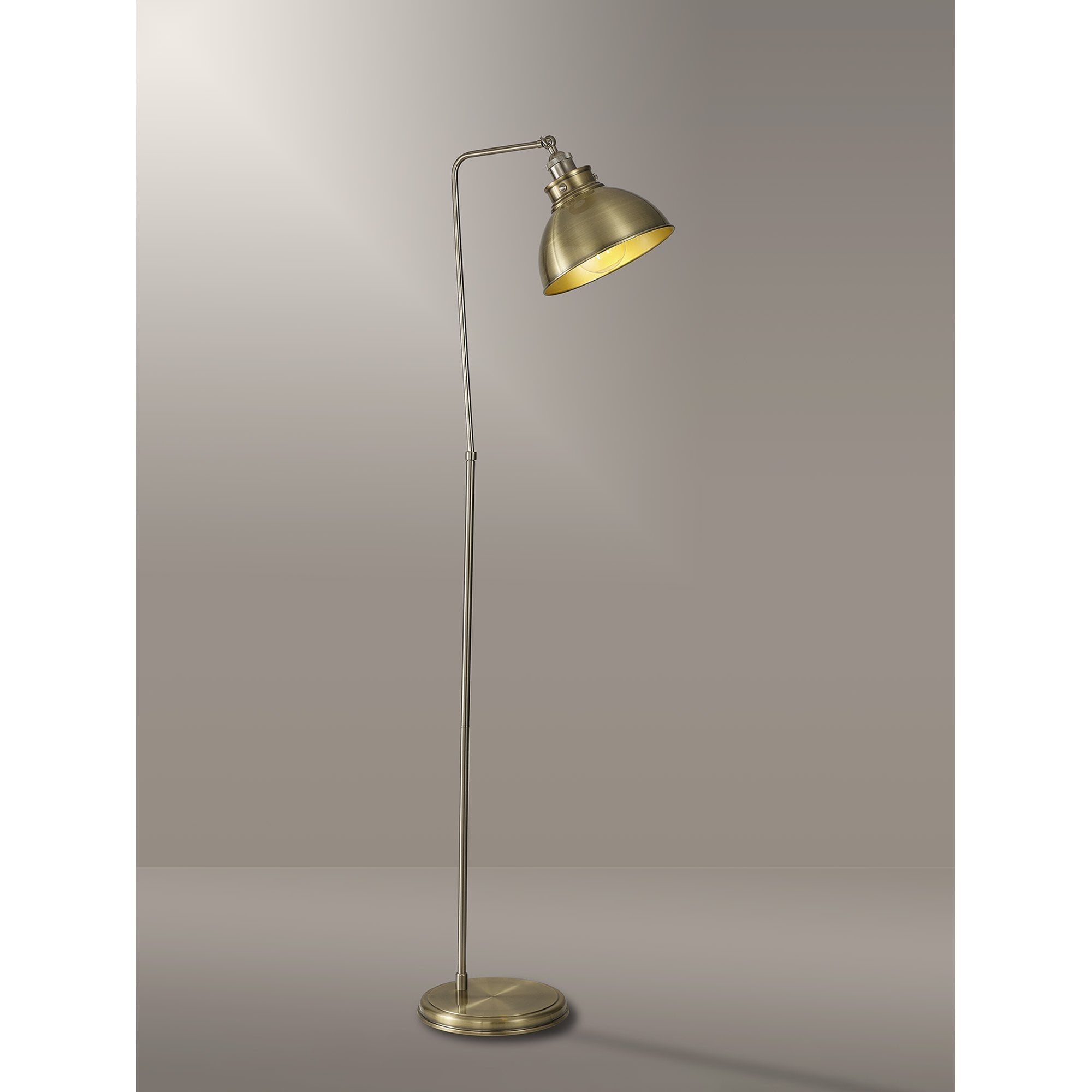 Corfu 1 Light Floor  Lamp Antique Brass Satin Nickel