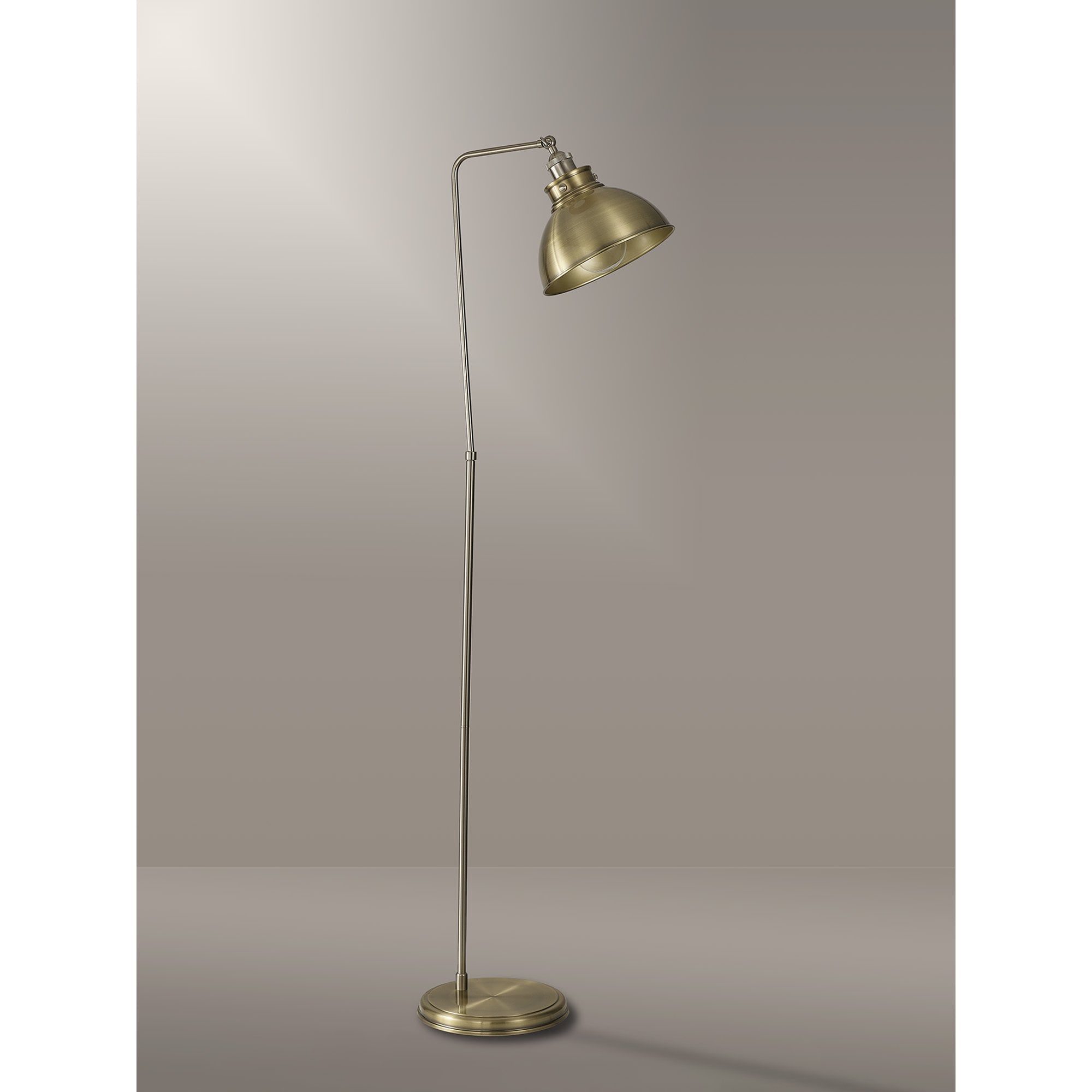 Corfu 1 Light Floor  Lamp Antique Brass Satin Nickel