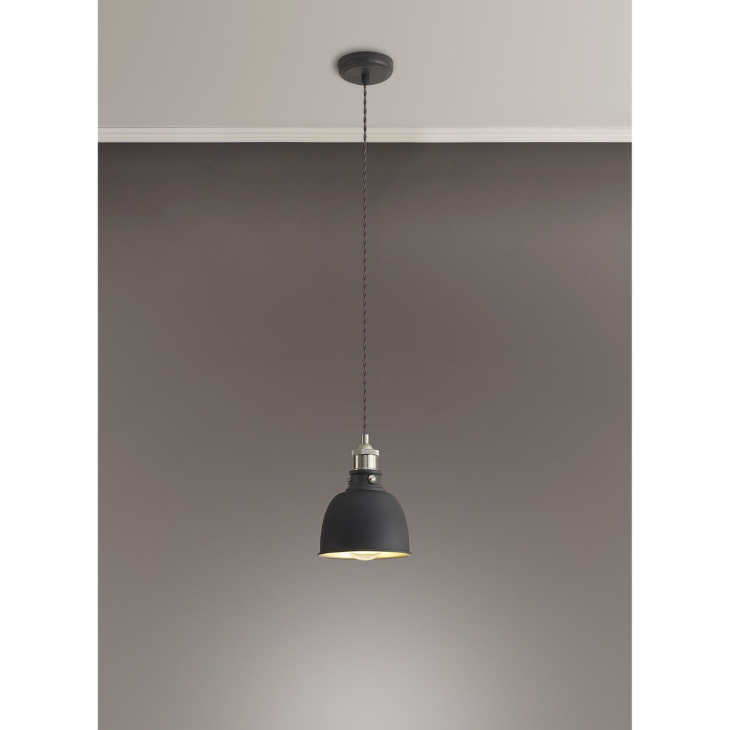 NL85439 Corfu 1 Light Small Pendant Graphite Satin Nickel