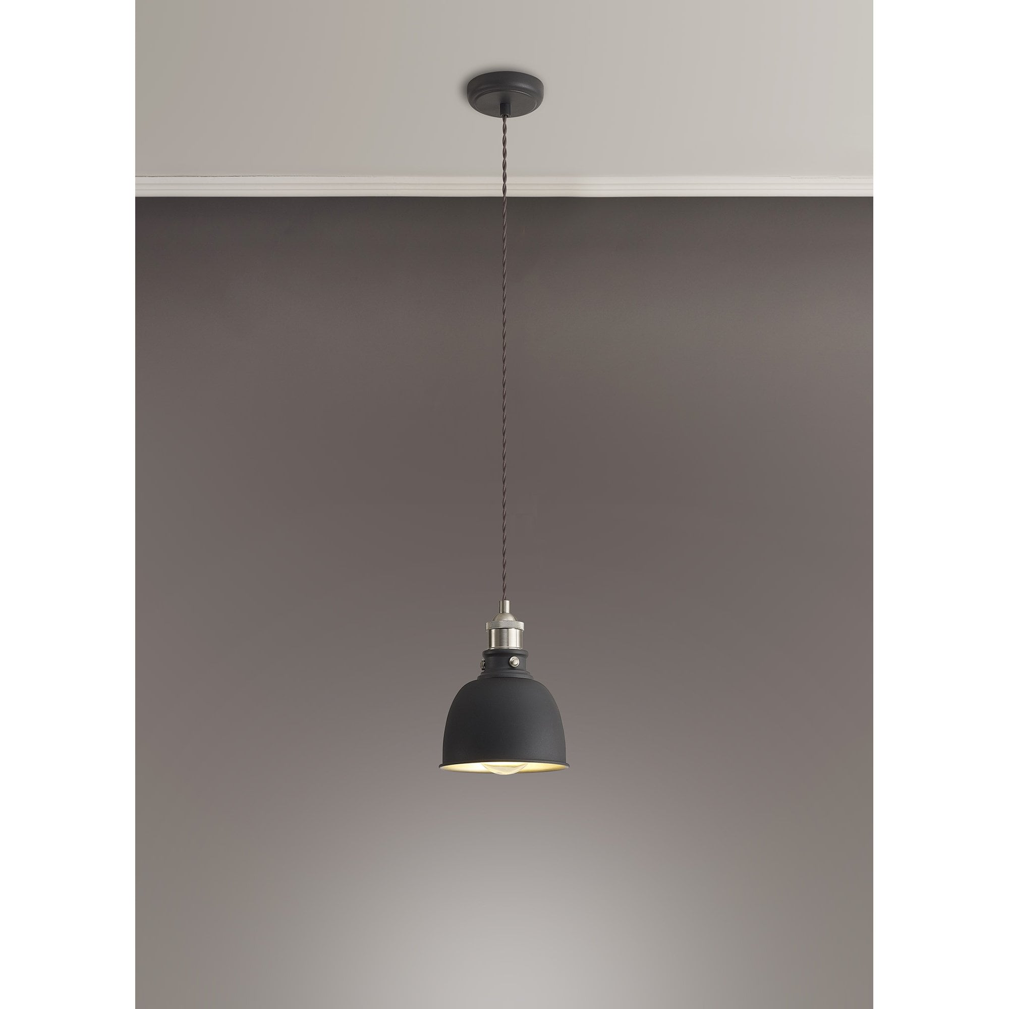 NL85439 Corfu 1 Light Small Pendant Graphite Satin Nickel