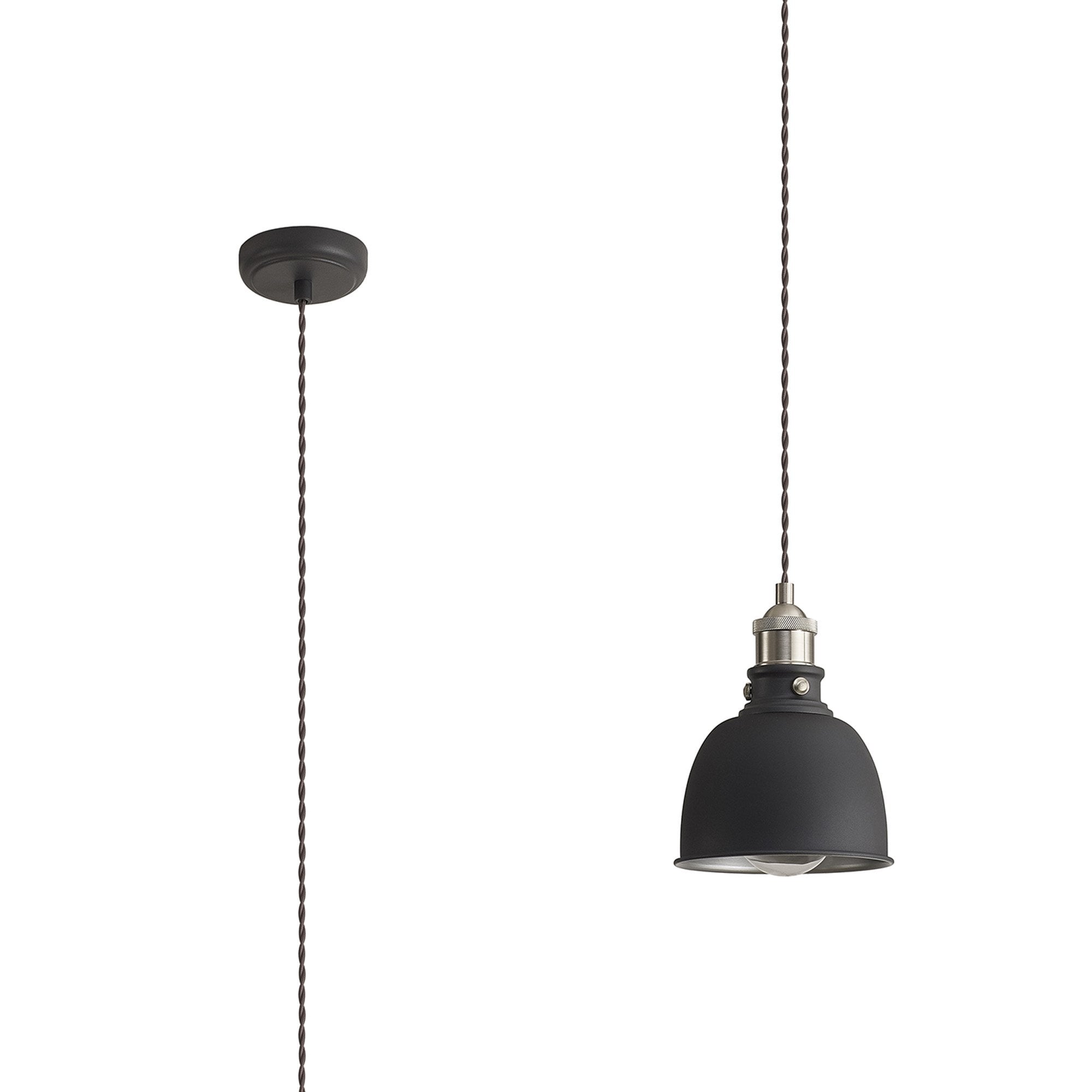 NL85439 Corfu 1 Light Small Pendant Graphite Satin Nickel