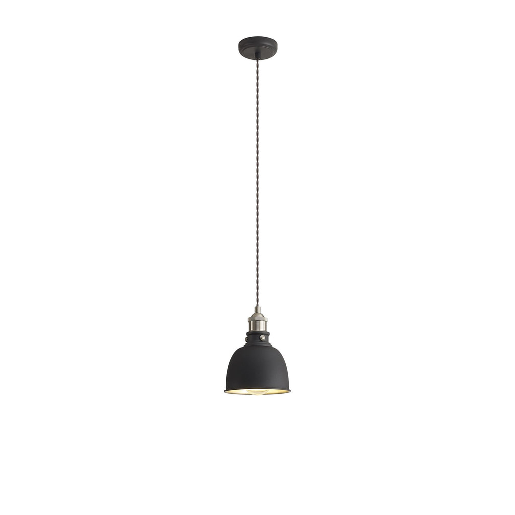 NL85439 Corfu 1 Light Small Pendant Graphite Satin Nickel