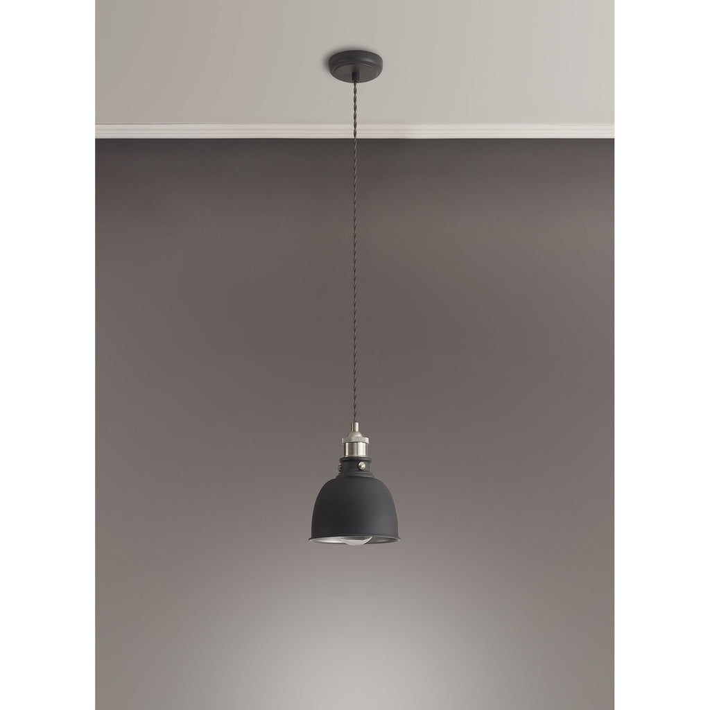 NL85439 Corfu 1 Light Small Pendant Graphite Satin Nickel