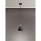NL85439 Corfu 1 Light Small Pendant Graphite Satin Nickel