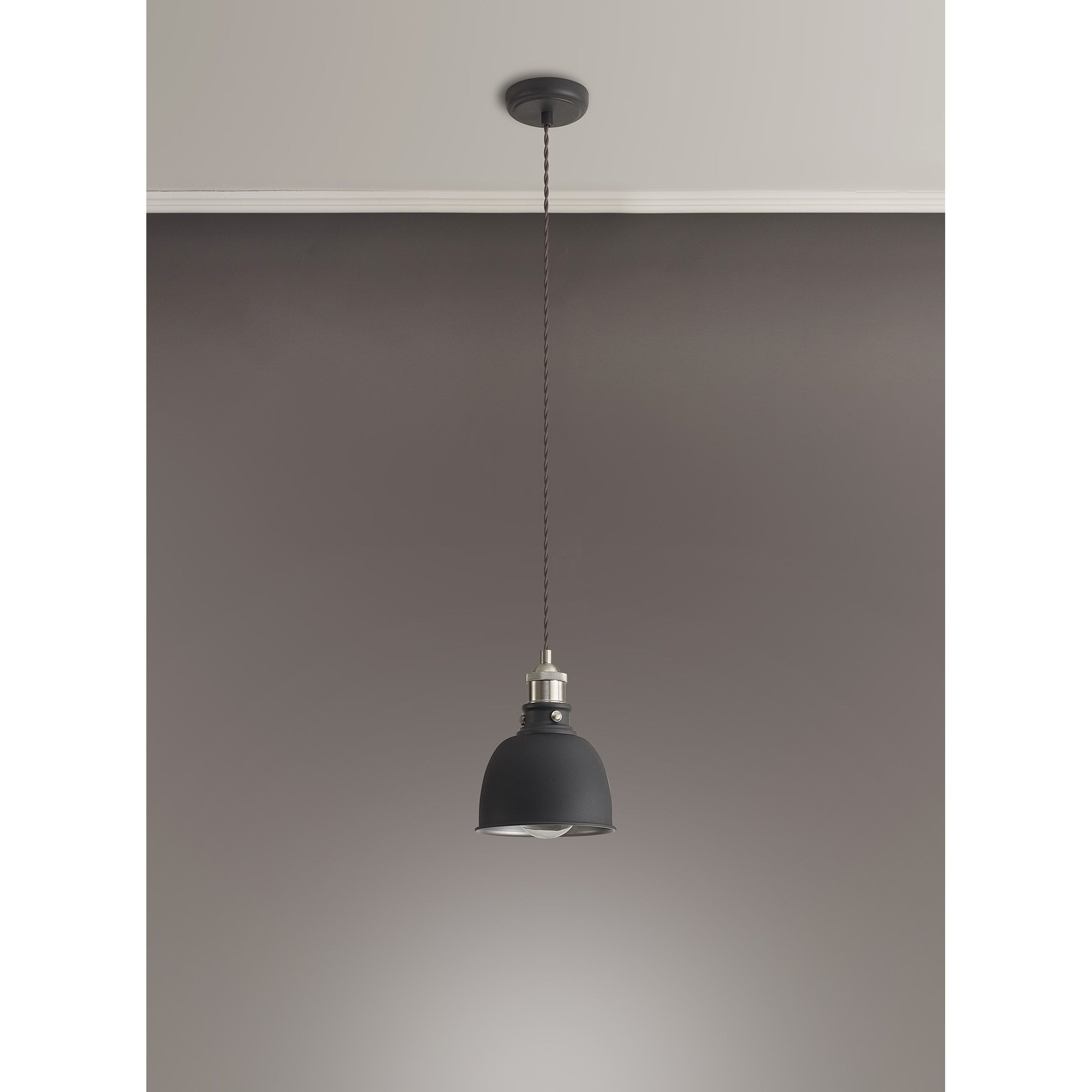 NL85439 Corfu 1 Light Small Pendant Graphite Satin Nickel