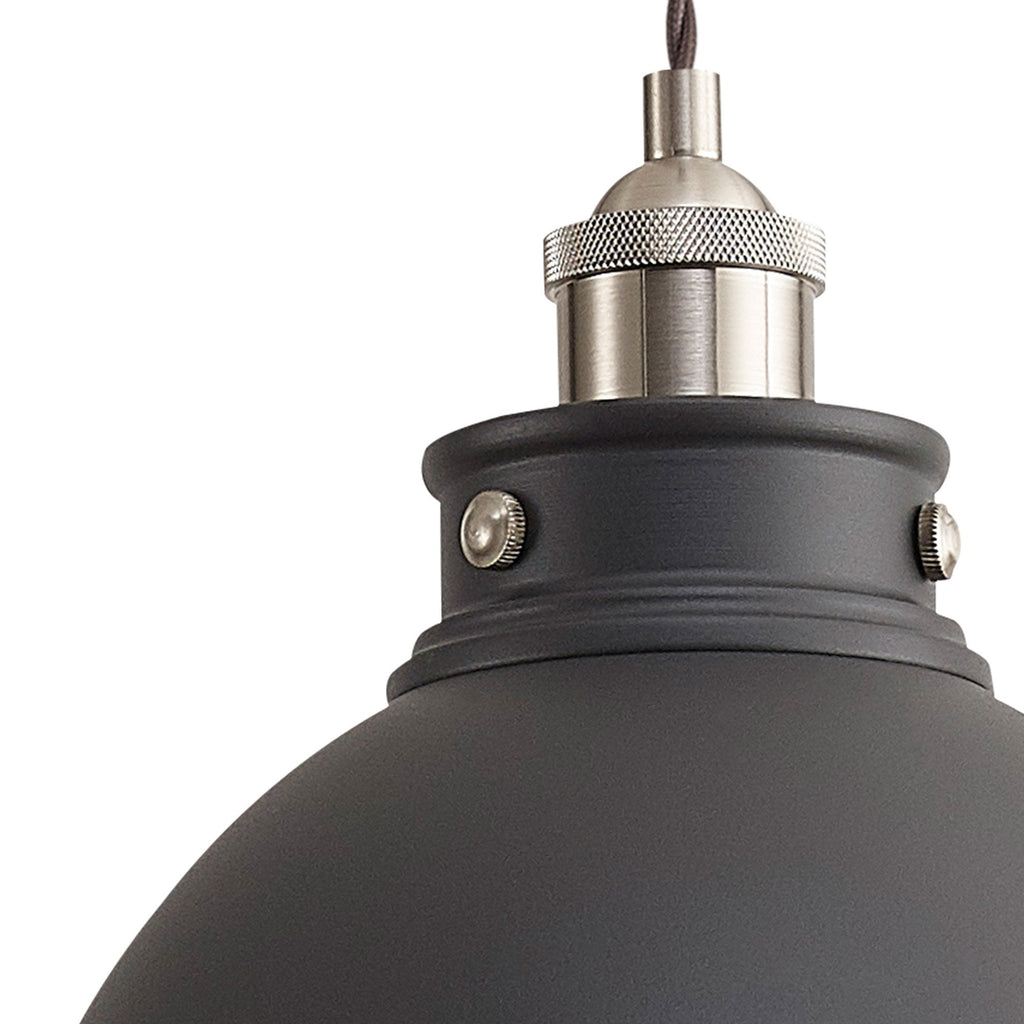 NL85449 Corfu 1 Light Medium Pendant Graphite Satin Nickel