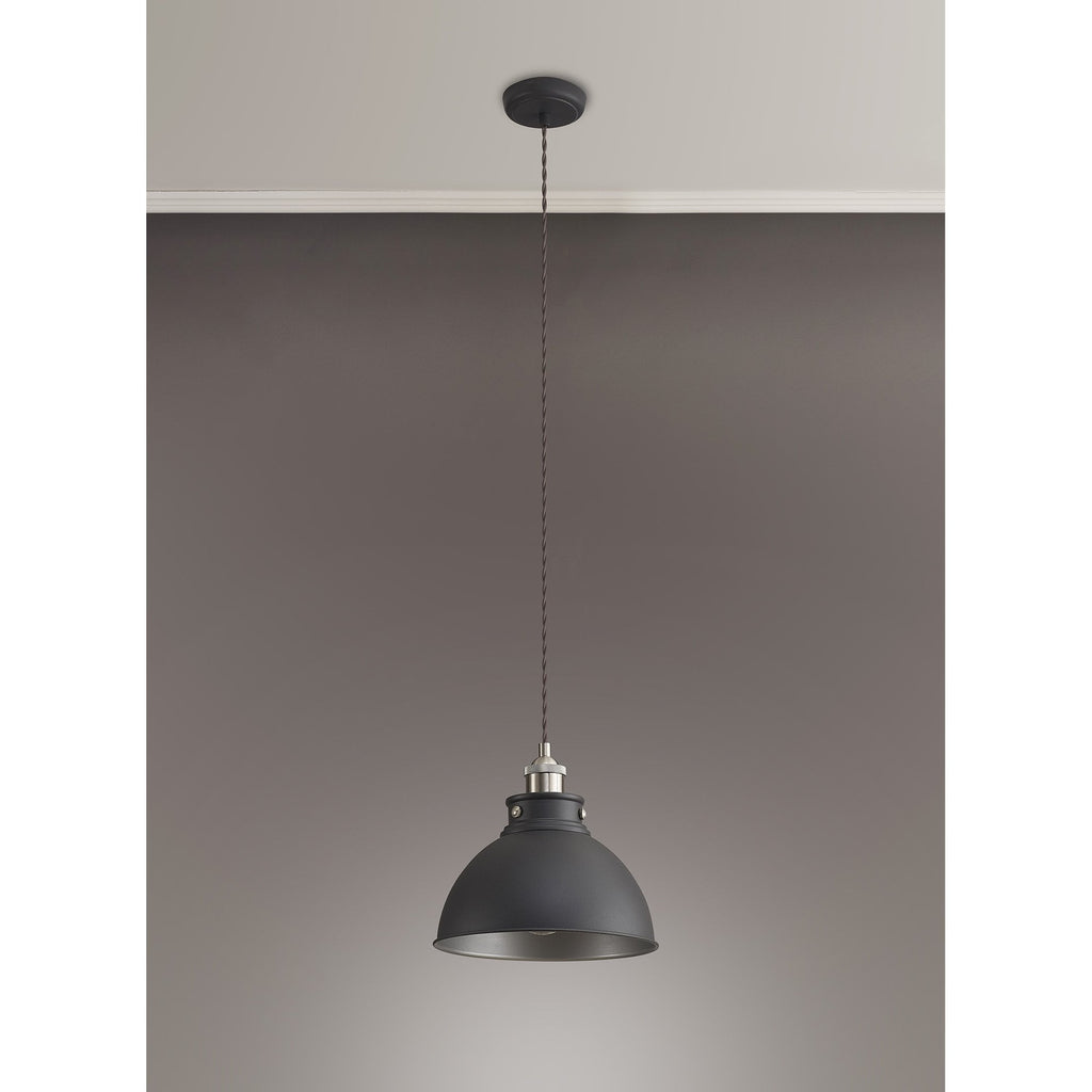NL85449 Corfu 1 Light Medium Pendant Graphite Satin Nickel