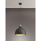 NL85459 Corfu 1 Light Large Pendant Graphite Satin Nickel