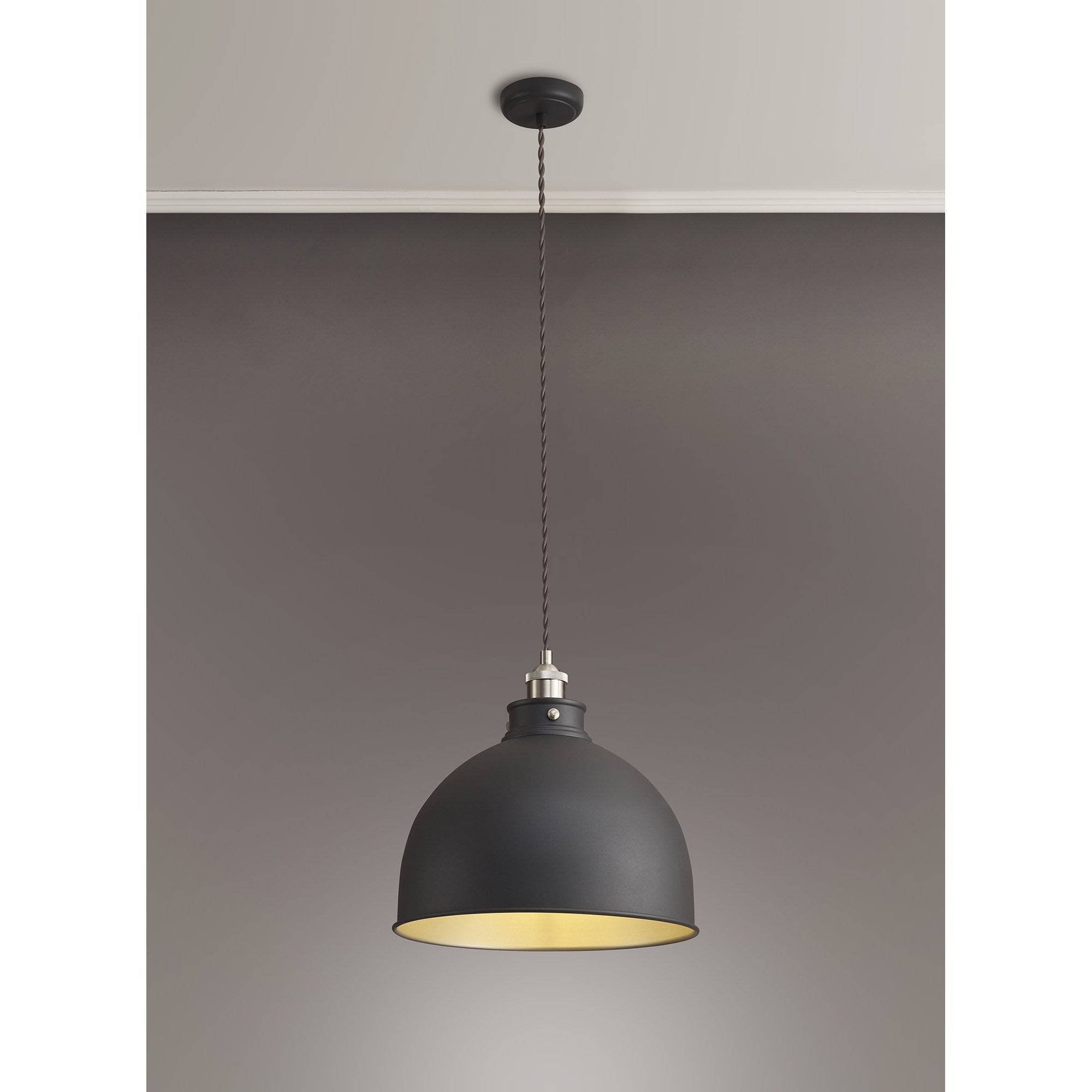 NL85459 Corfu 1 Light Large Pendant Graphite Satin Nickel