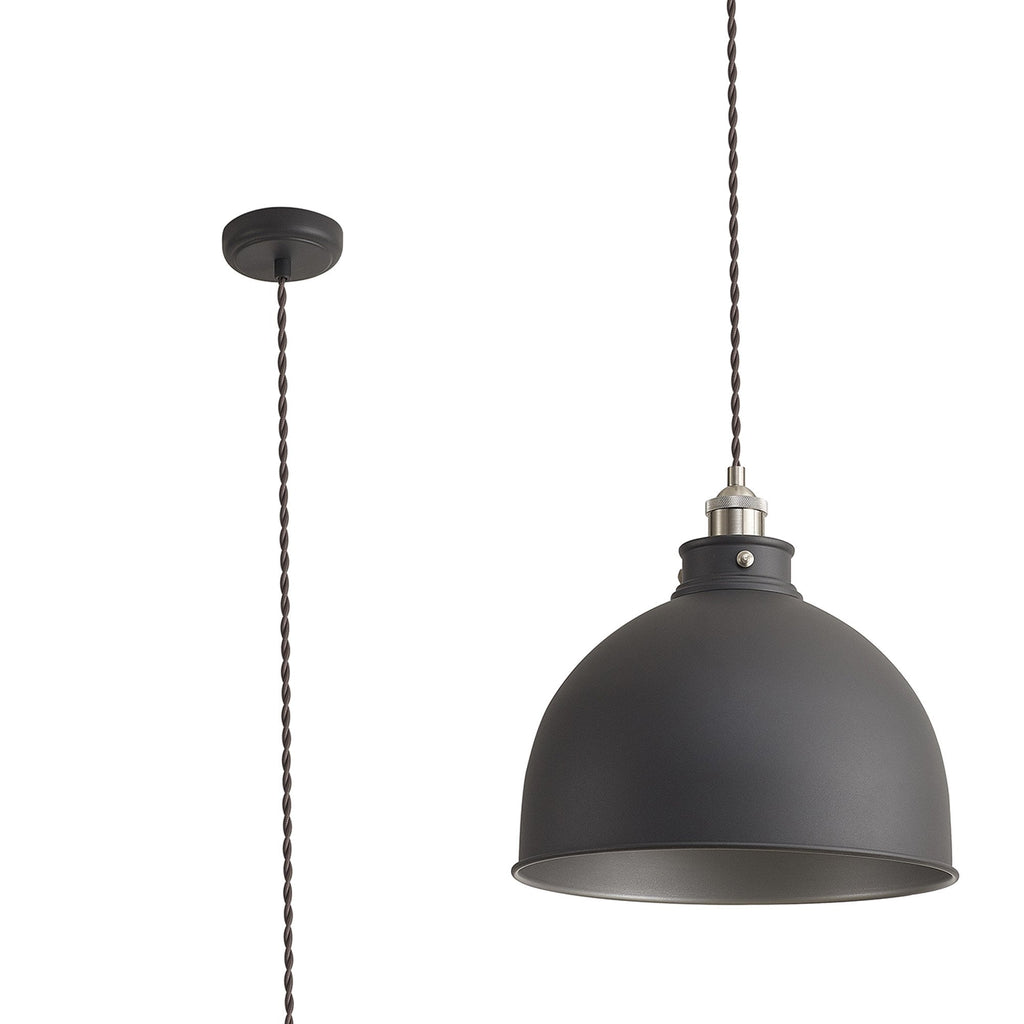 NL85459 Corfu 1 Light Large Pendant Graphite Satin Nickel