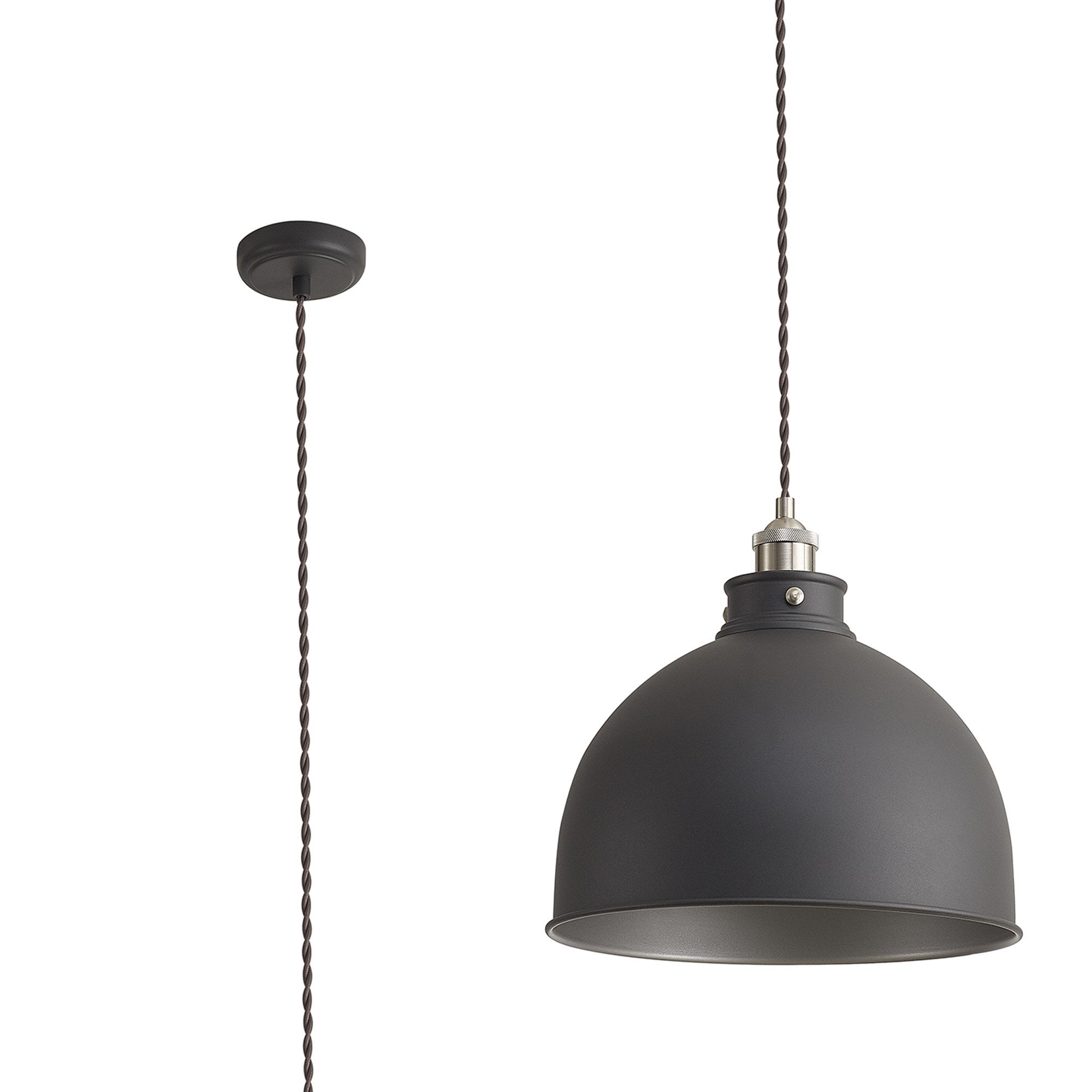 NL85459 Corfu 1 Light Large Pendant Graphite Satin Nickel