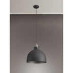 NL85459 Corfu 1 Light Large Pendant Graphite Satin Nickel