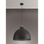 NL85469 Corfu 1 Light Large Pendant Graphite Satin Nickel