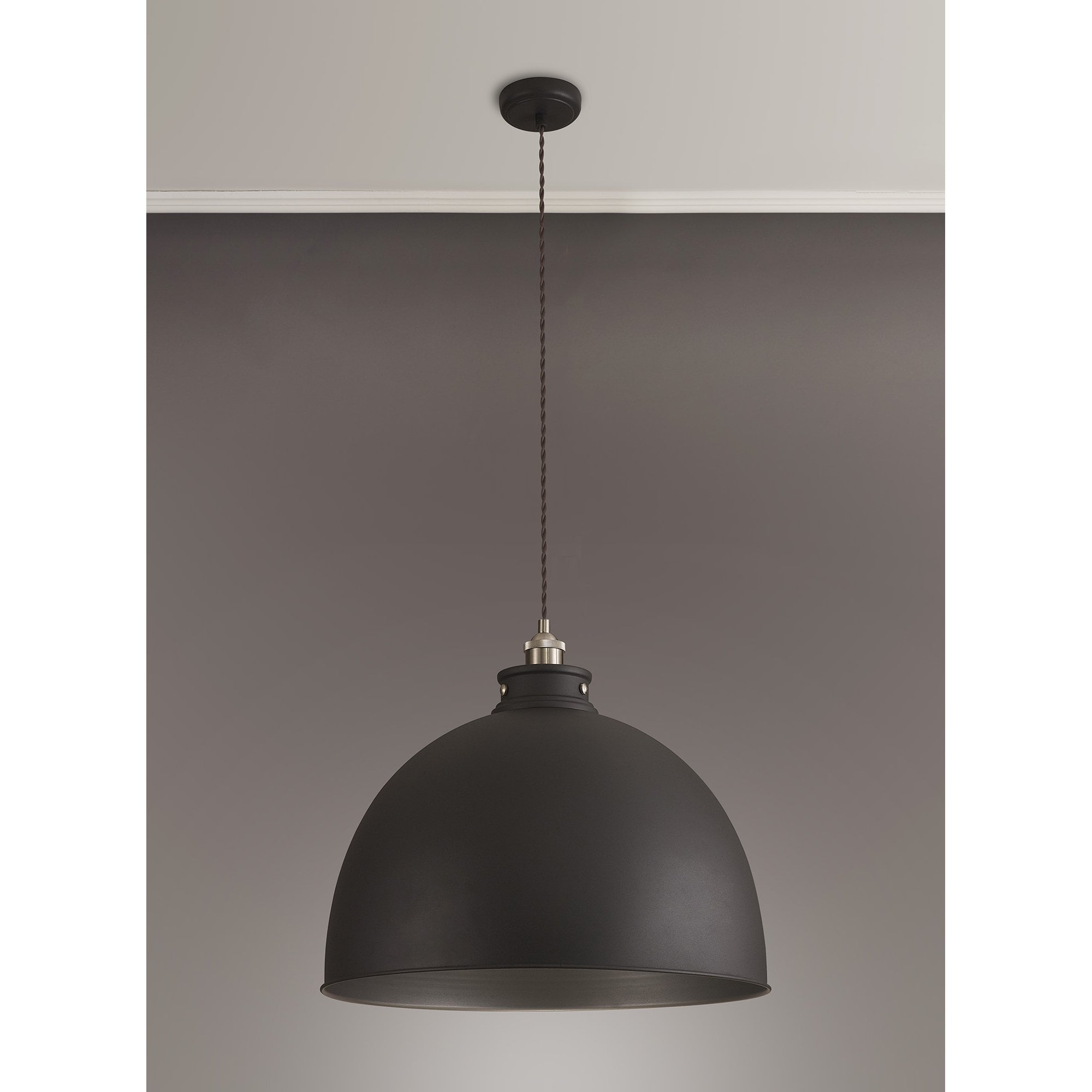 NL85469 Corfu 1 Light Large Pendant Graphite Satin Nickel