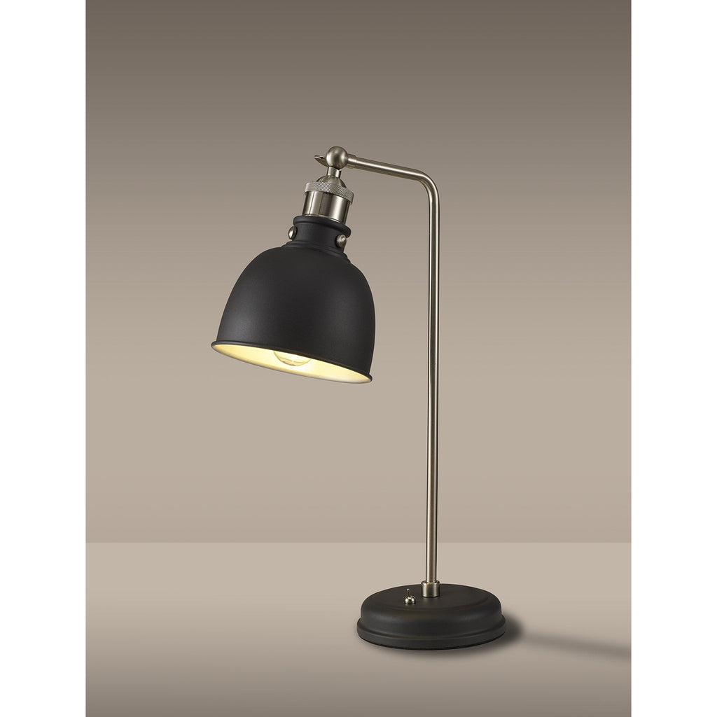 NL85489 Corfu 1 Light Table Lamp Graphite Satin Nickel