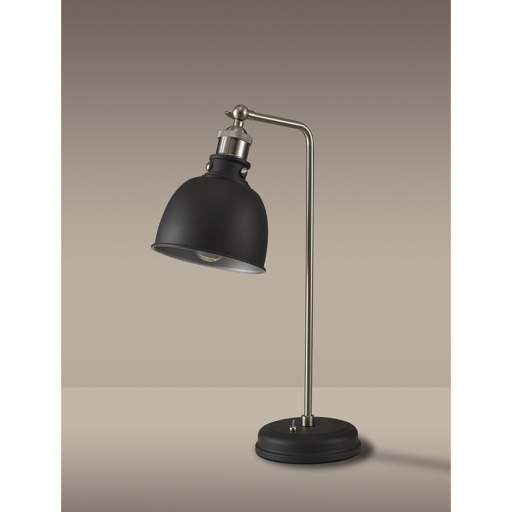 NL85489 Corfu 1 Light Table Lamp Graphite Satin Nickel
