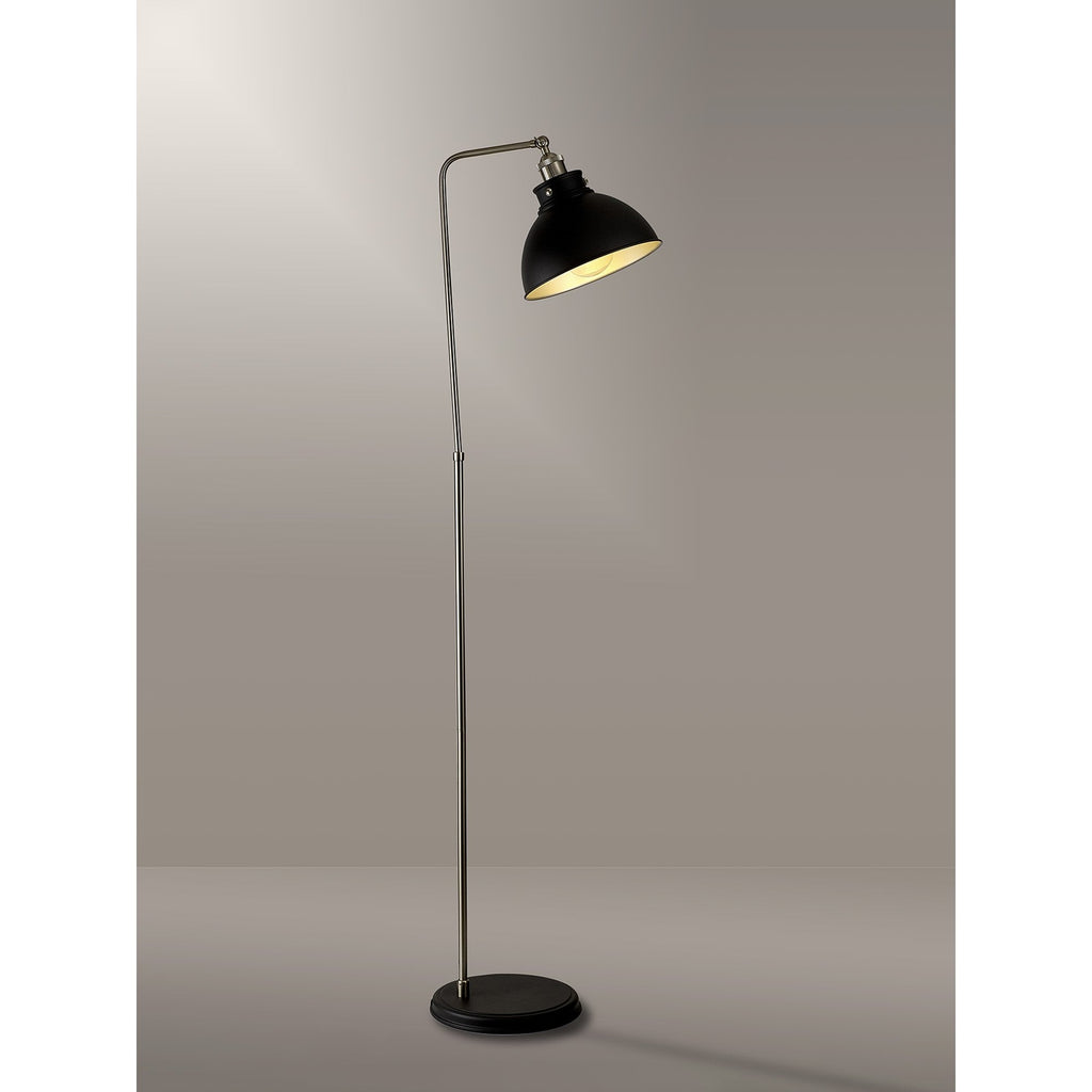 NL85499 Corfu 1 Light Floor Lamp Graphite Satin Nickel