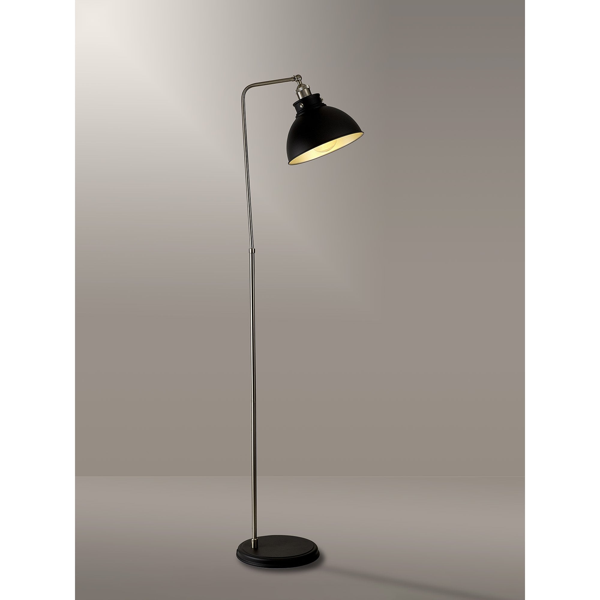 NL85499 Corfu 1 Light Floor Lamp Graphite Satin Nickel