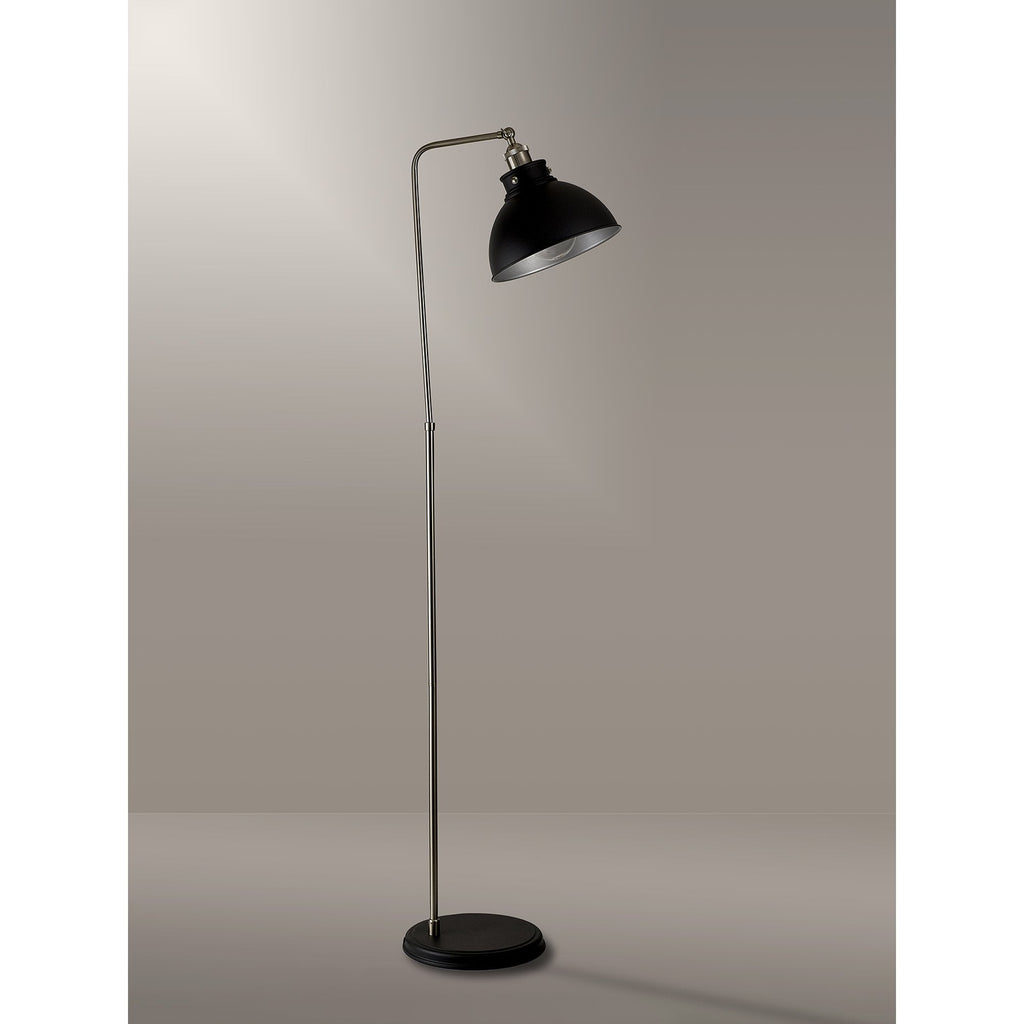 NL85499 Corfu 1 Light Floor Lamp Graphite Satin Nickel
