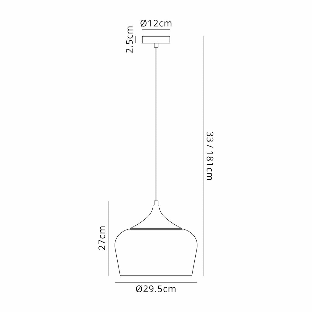 NL93039 Dadura 1 Light Pendant Anthracite Satin Nickel